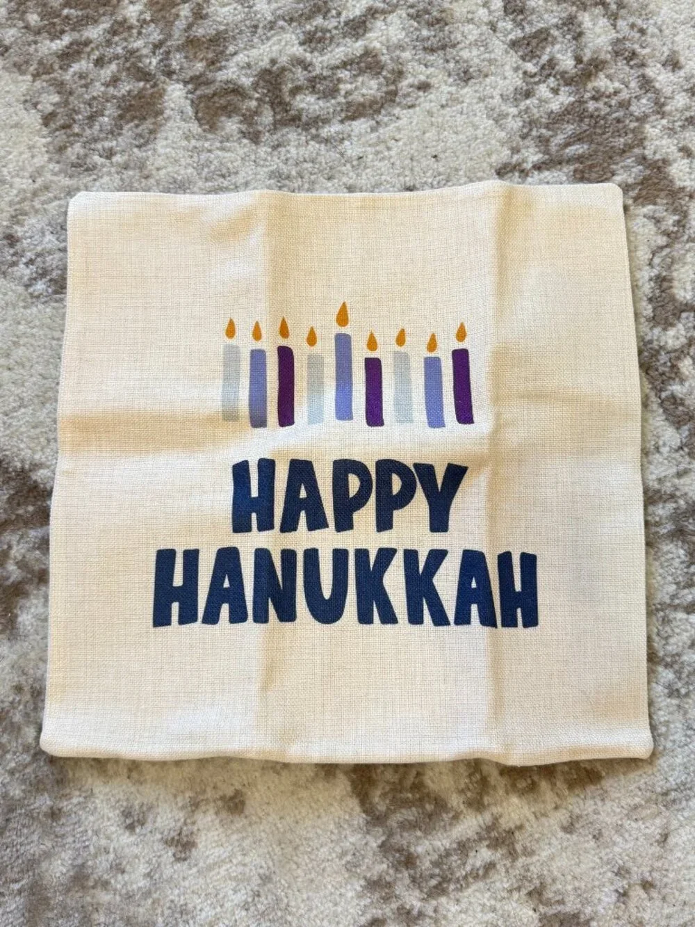 Happy Hanukkah New Decorative Pillow Case 16x16